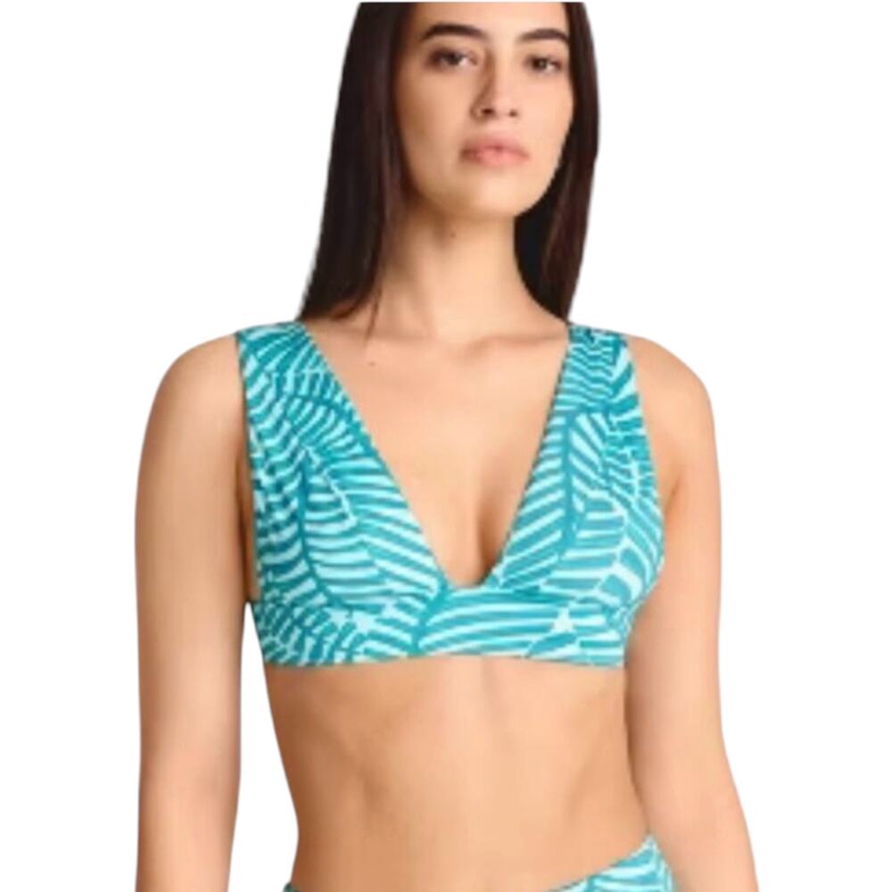 Vitamin A Women's Long Line Turquoise Bikini Top - M
